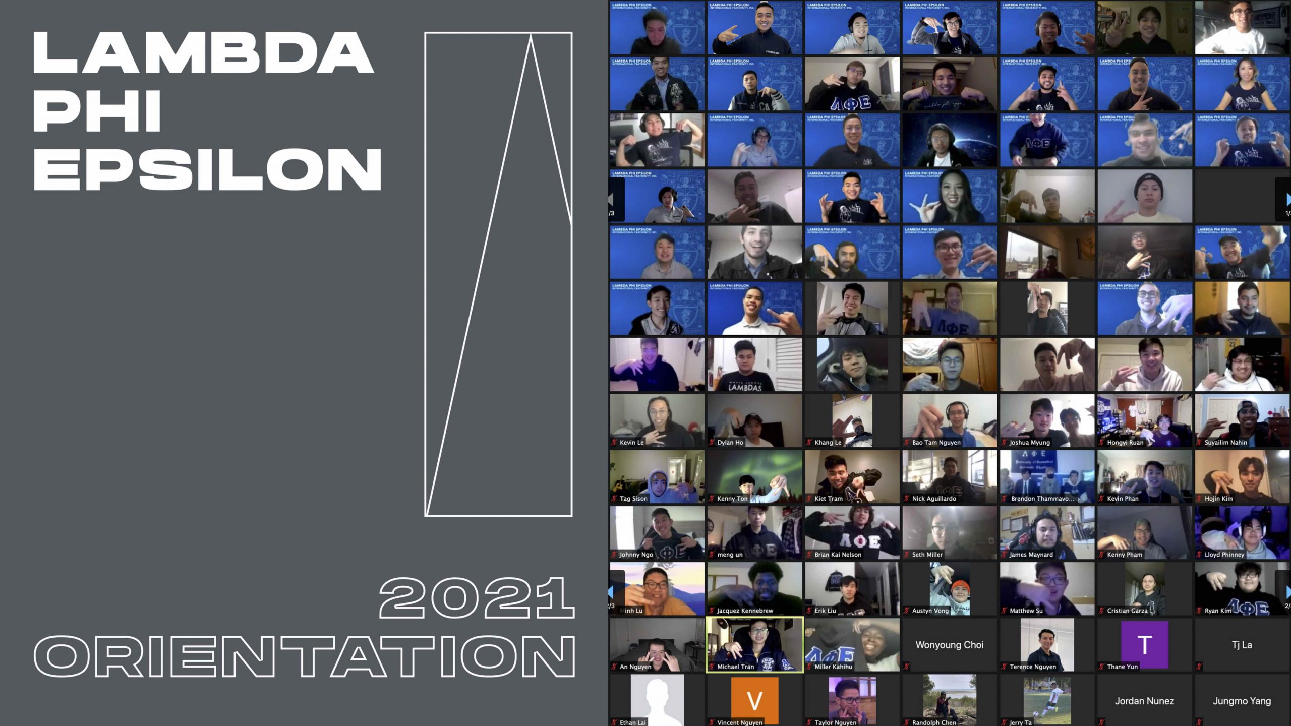 Photo grid of LFE Orientation 2021 Attendees