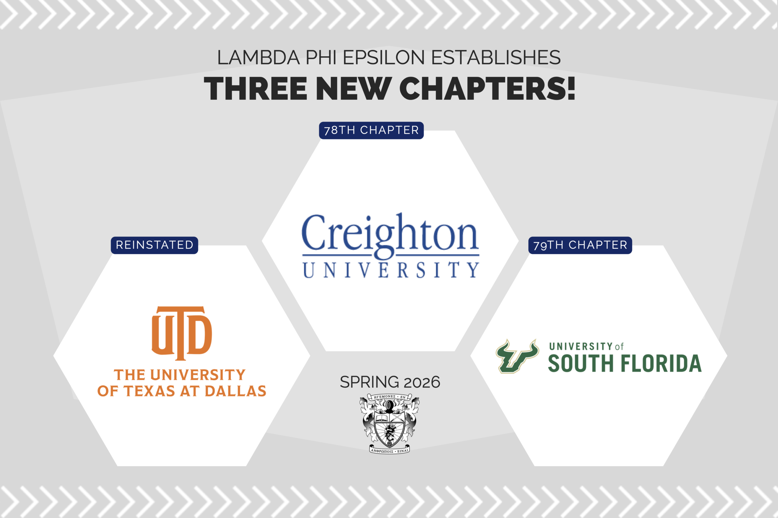 Lambda Phi Epsilon builds communities in Dallas, Omaha, and Tampa.